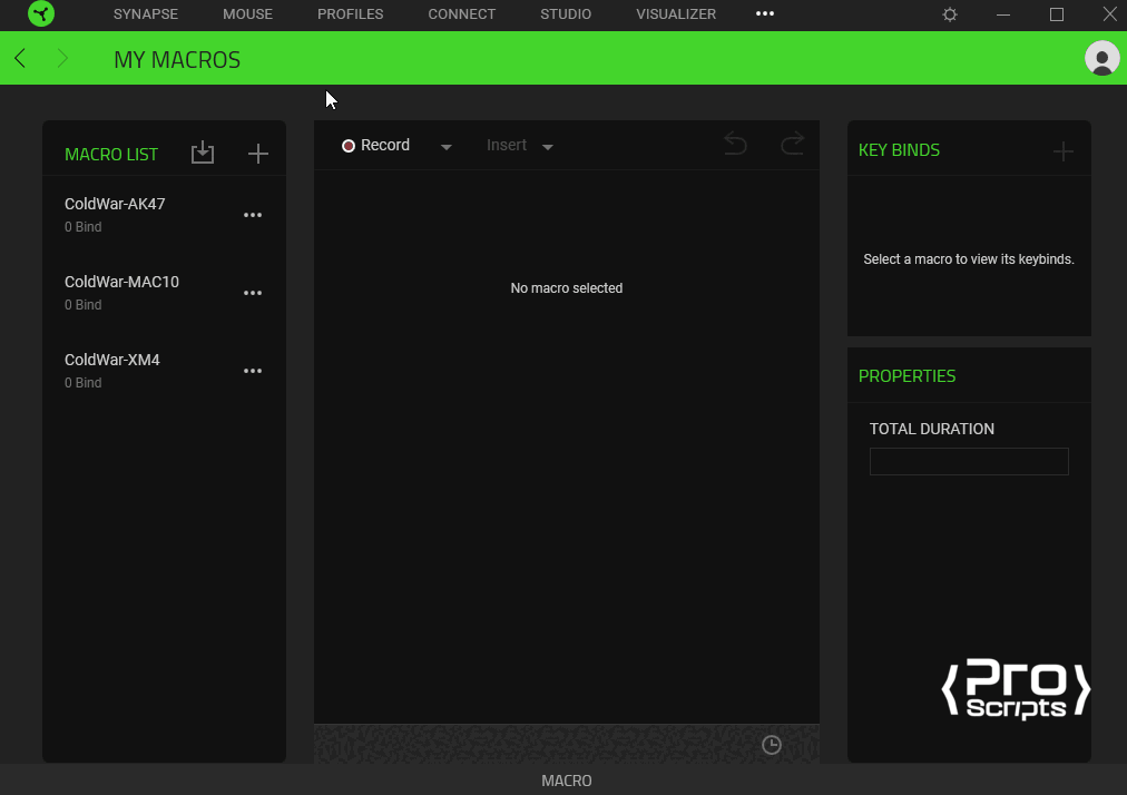 Organizing profiles in Synapse